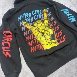 Originals NITRO CIRCUS Hoodie Skateboard MotoGraphic Gradient Unisex Small Black